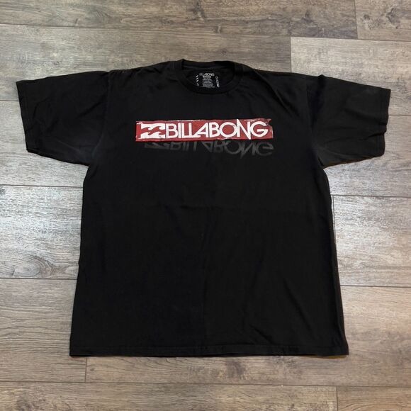 Billabong Surf Tee T-Shirt Black Red White - Men's Size XL - Picture 1 of 6